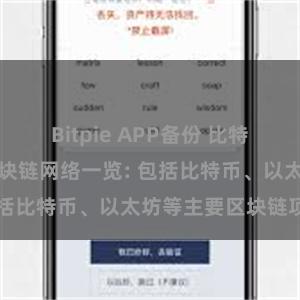 Bitpie APP备份 比特派钱包支持的区块链网络一览: 包括比特币、以太坊等主要区块链项目