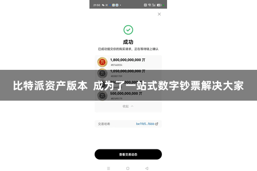 比特派资产版本  成为了一站式数字钞票解决大家